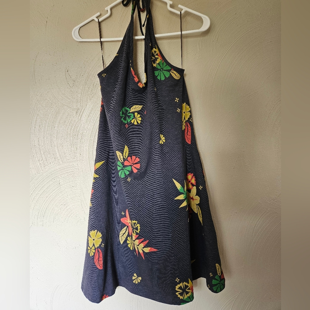 Toad & Co Plumeria Halter Dress Stretchy Pockets Above Knee Built In Bra Large - Picture 3 of 7